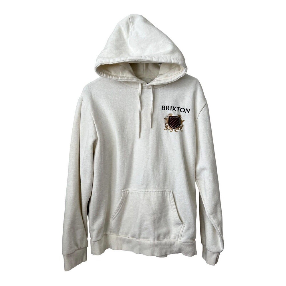 Brixton Men's Pullover Hoodie Embroidered Lion‎ Crest Casual Pockets Size Large